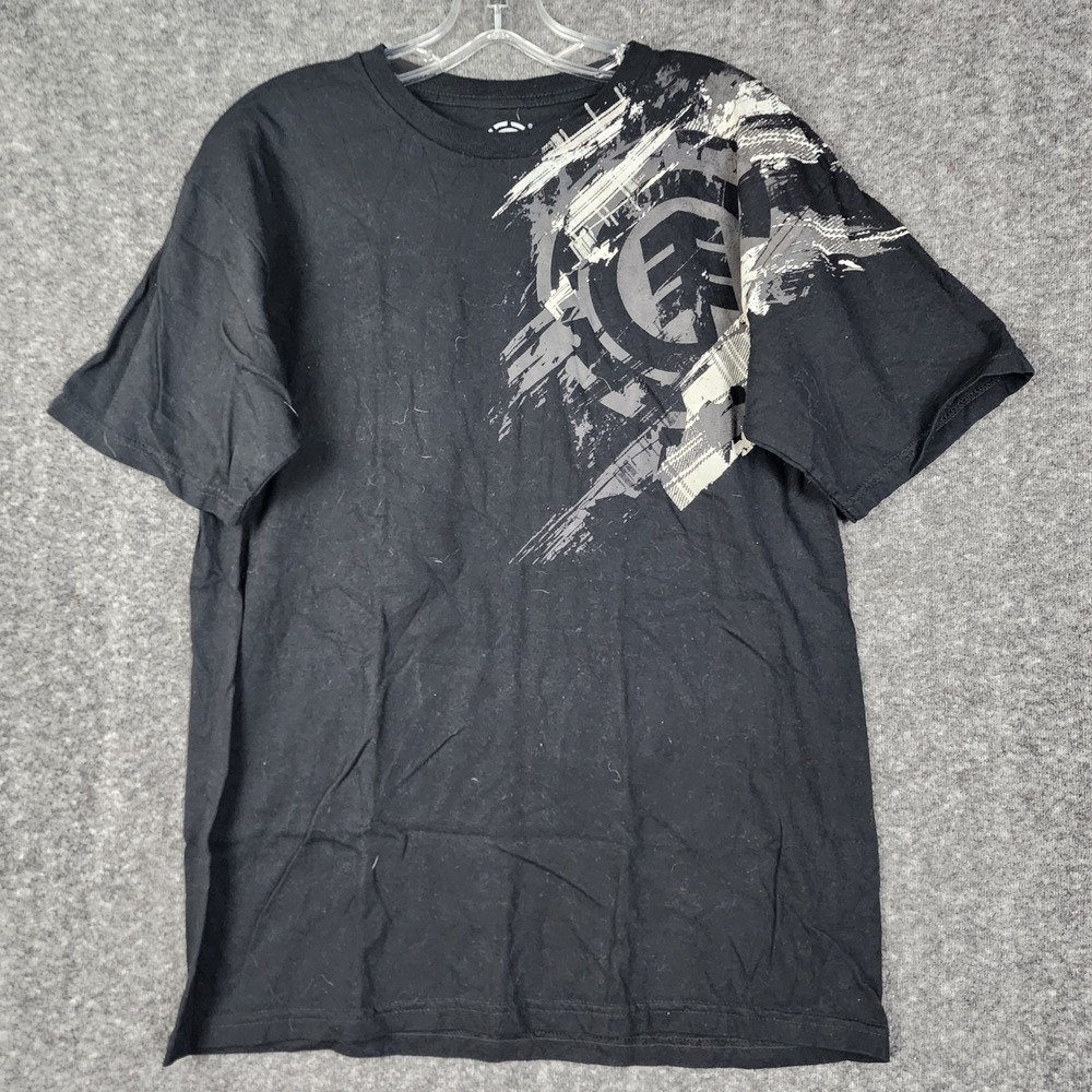 Element Graphic Tee Mens Size M Black Y2K Cyber Grunge Skate Logo T-Shirt